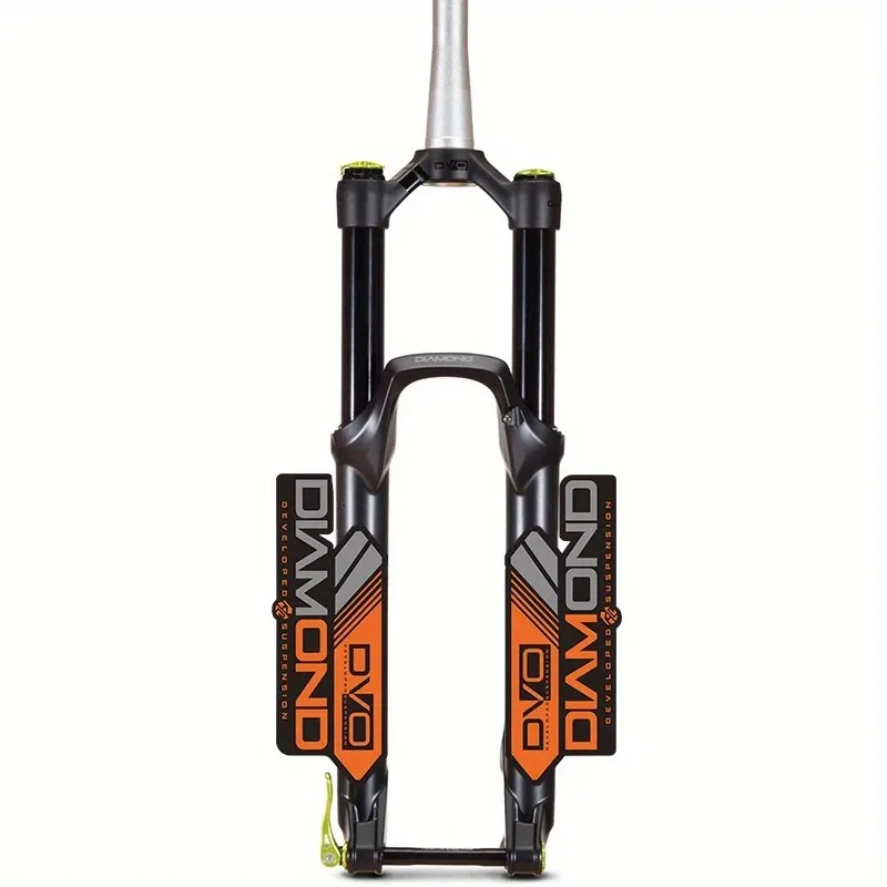 Adhesivo para horquilla delantera de bicicleta de montaña DVO Diamond de 6 piezas: ajuste, impermeable, resistente a impactos, diseño aerodinámico con logotipo DVO