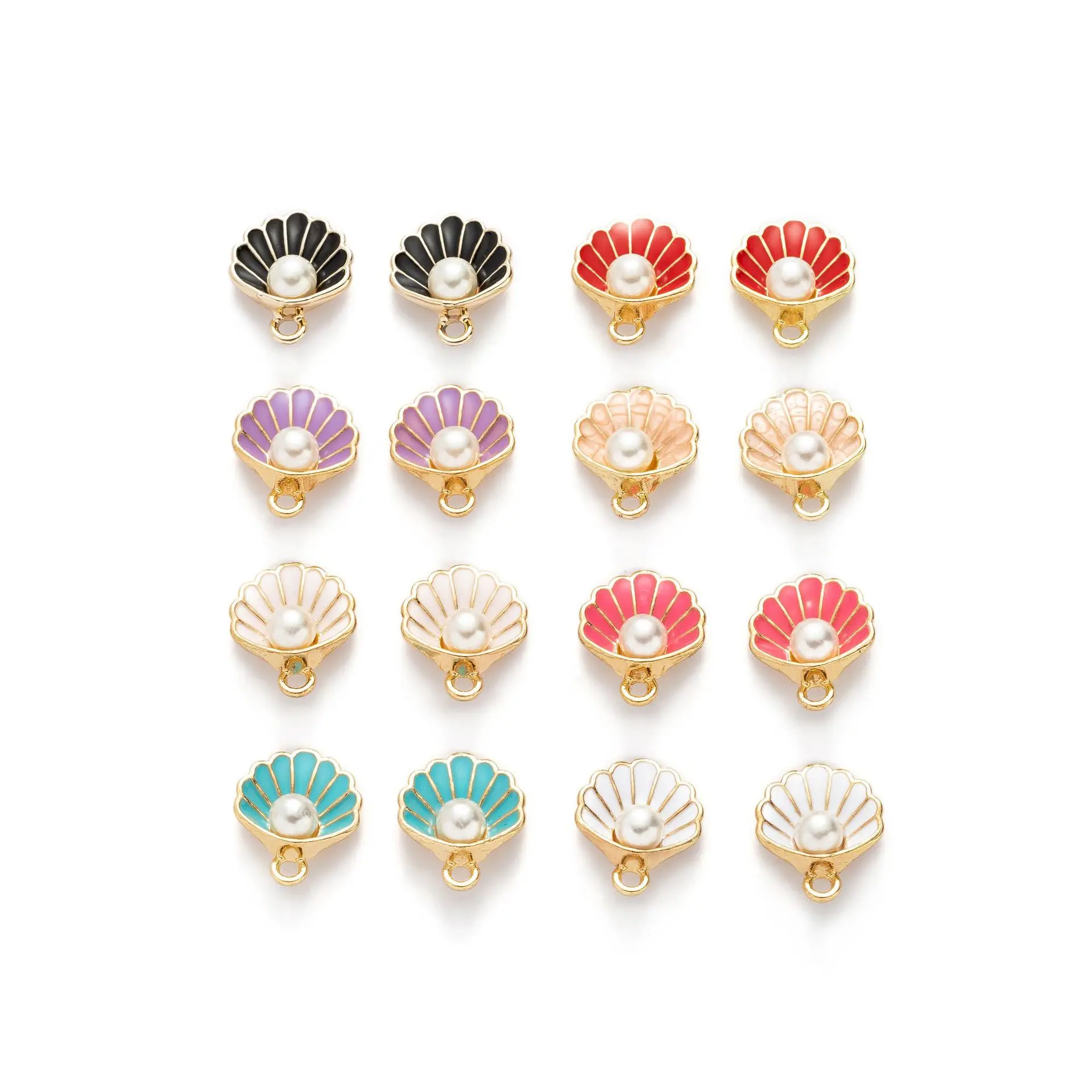 10Pcs Ocean Shell Charms Imitation Pearl Pendants for DIY Bracelet Necklace Earrings Alloy Pendants Jewelry  Accessories