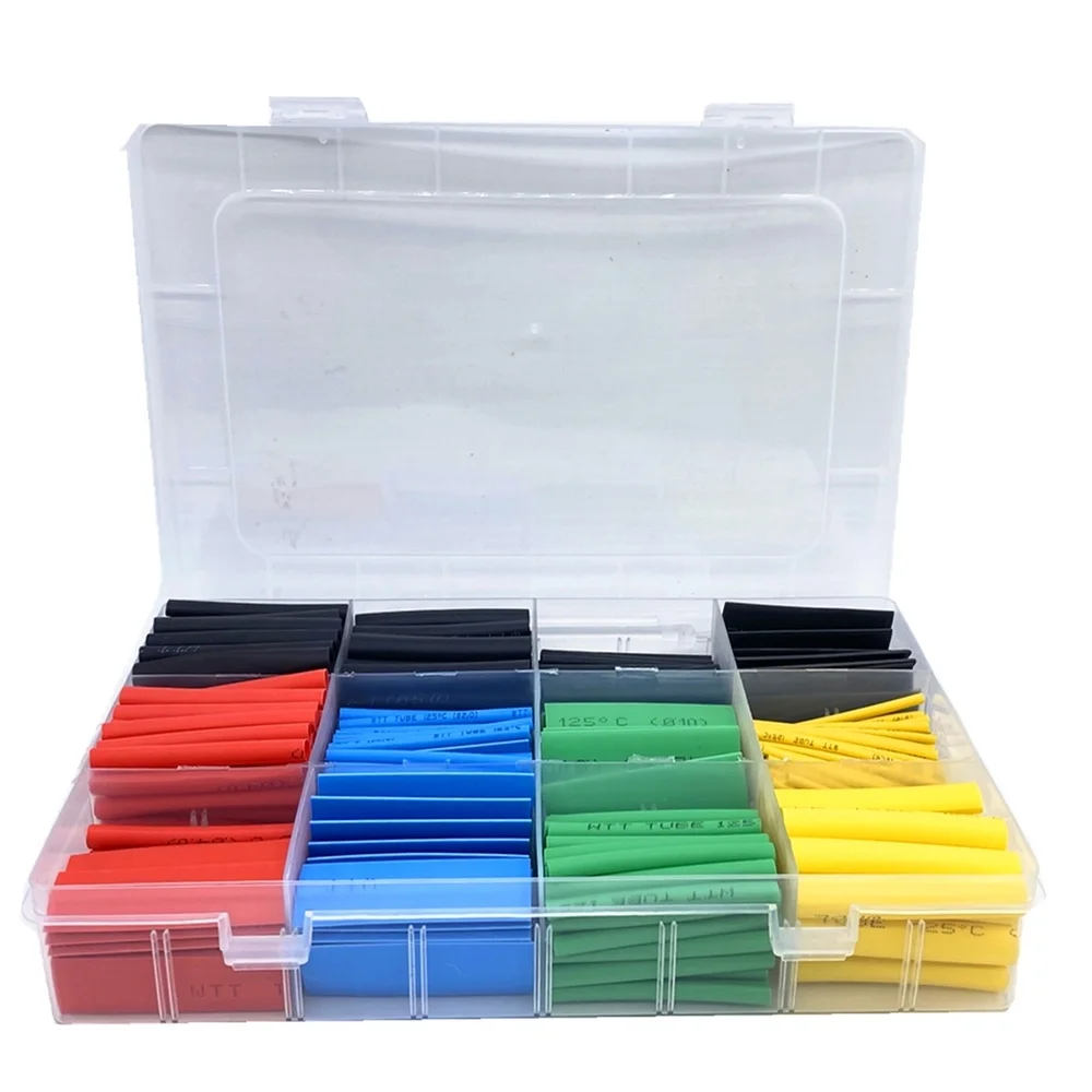 530pcs Heat Shrink Tubing Insulation Shrinkable Tubes Assortment Electronic Polyolefin Wire Cable Sleeve Kit Heat Shrink Tubes