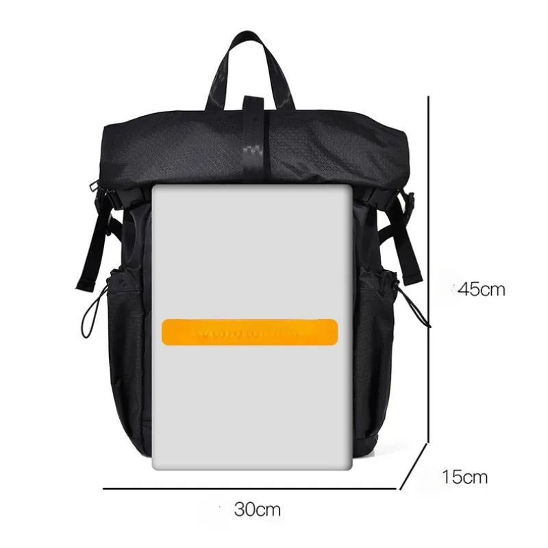 Shoulder Bag Roll Top Function Travel Backpack Roll Cover Leisure Fashion Male College Students Computer Schoolbag Male