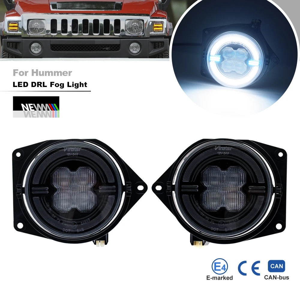H3 H3T Fog Lamp For Hummer H3 2006-2010 H3T 2009 2010 LED Driving Fog Light DRL Daylight Kits Front Bumper Daytime Running Light