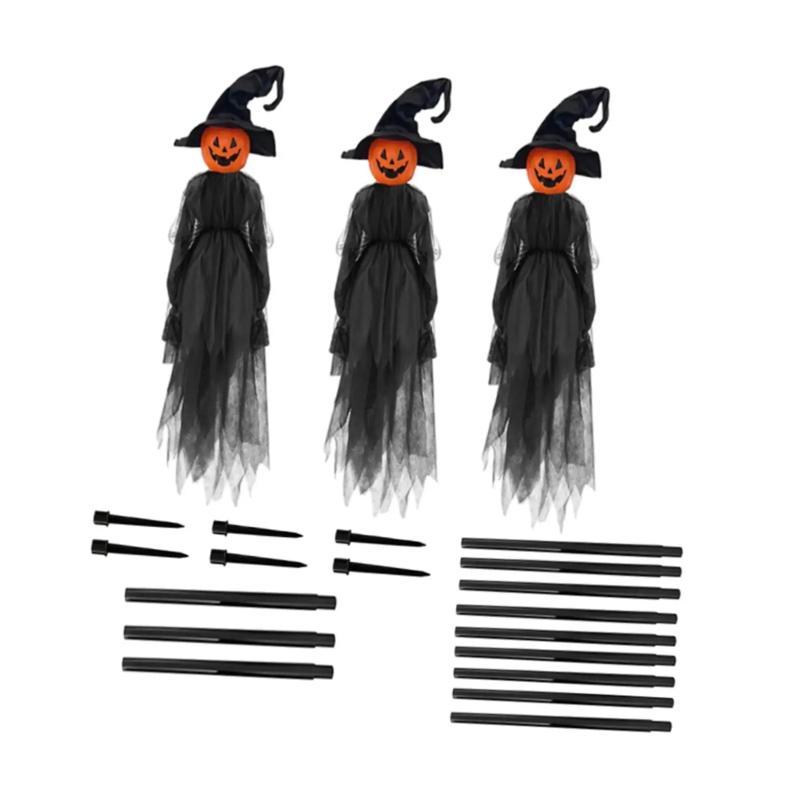 3 Pieces Standing Witch Halloween Decorations Outdoor Garden Statue Decoration for Entrance Home Garden Holidays Haunted House