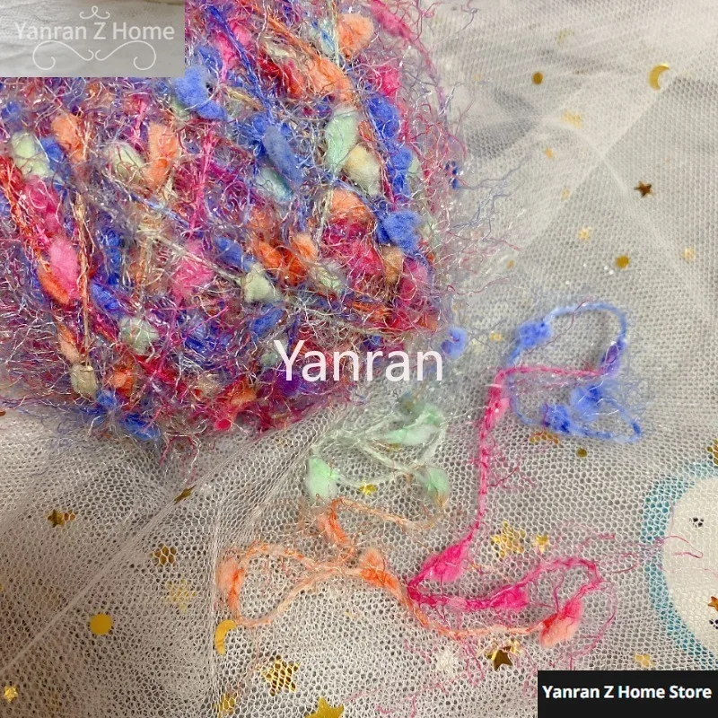 Sweet Handmade Characteristic Crochet Yarn Smooth Shiny Sugar Thread Bright Silk Bean Ball Yarn Knitting Scarf Weaving Wiring