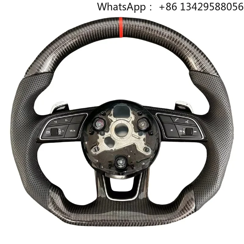 Custom Carbon Fiber Steering Wheel Fit for Audi RS3 RS4 RS5 RS6 RS7 S3S4 S5 S6 A3 A4 A5 Q5 Q7 A6 A7 LED Steering Wheel