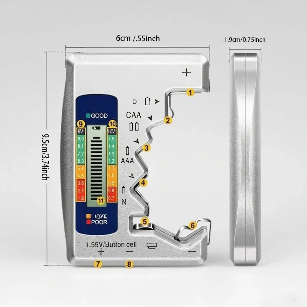 

Hot sell Portable Battery Capacity Indicator with Digital Display - Compact Battery Tester for Voltage and Capacity Measurement