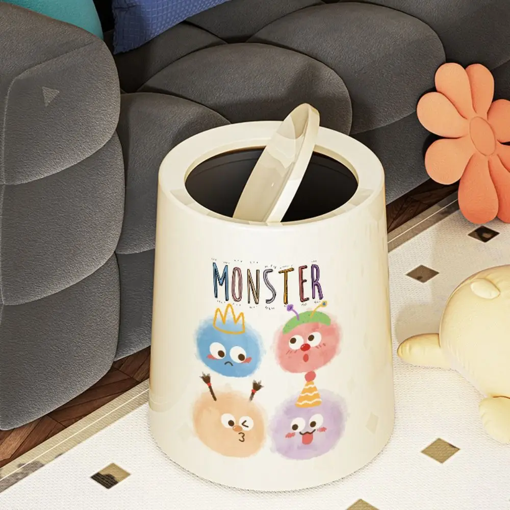 

Dustbin Plastic Garbage Bin Creative Cute Rubbish Bin Cartoon Thickened Waste Bin Living Room