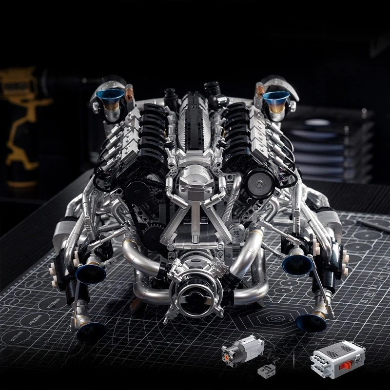 V8 Engine Car Models Model Children Assembled Building Block Handmade Kids Model Building Kits Toy Model Making Boys Gift