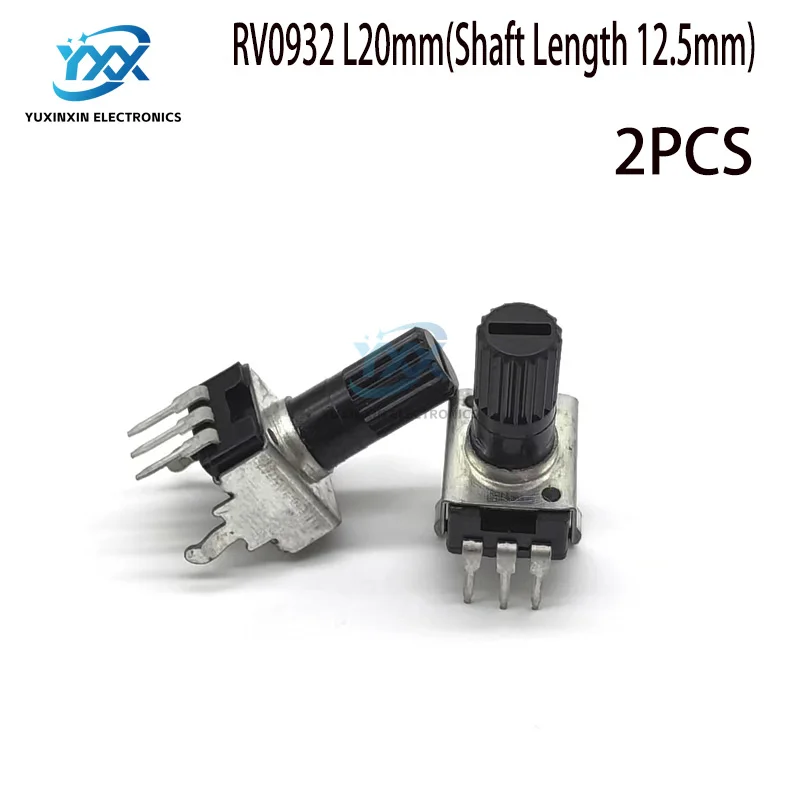 

2PCS RV09 Vertical Potentiometer WH09 Adjustable Resistor 1K 2K 5K 10K 50K 100K L20mm(Shaft Length 12.5mm) RV0932 Rotary Type