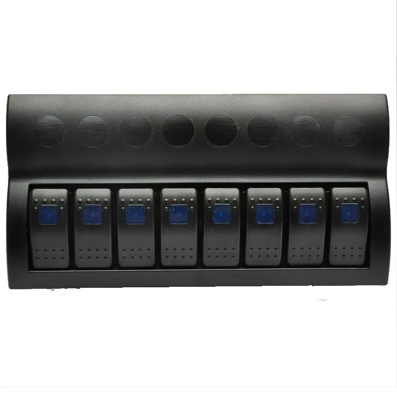 방수 전기 패널 6/8 실린더 스위치 흑백 패널 설치 보트 RV 요트 액세서리