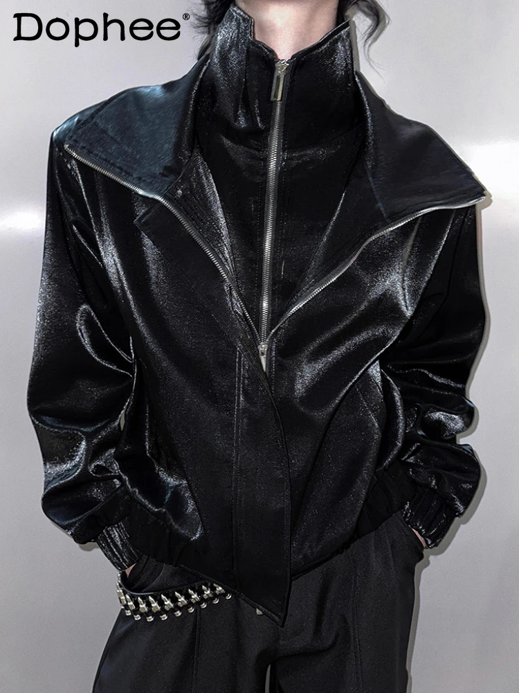 

Men's Trendy Jackets Gentleman 2025 Autumn New Loose Comfort Solid Color Top Coats Masculinity Fashion Handsome Simple Jackets