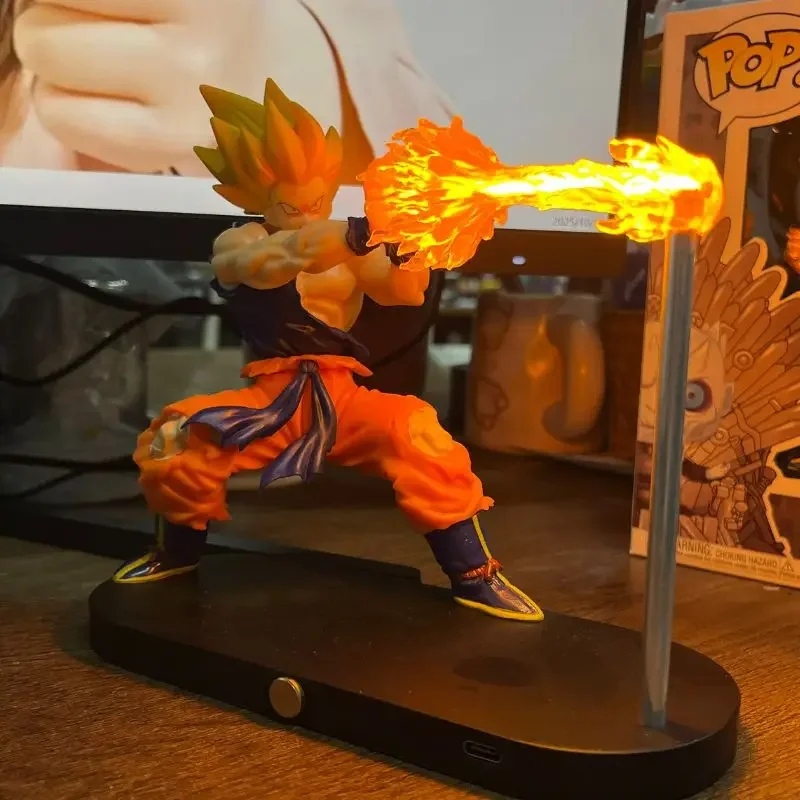 Dragon Ball Vegeta Saiyan Goku Magnetic Night Light Anime Peripheral Hand-Do Desktop Ornaments For Boys Birthday Gifts