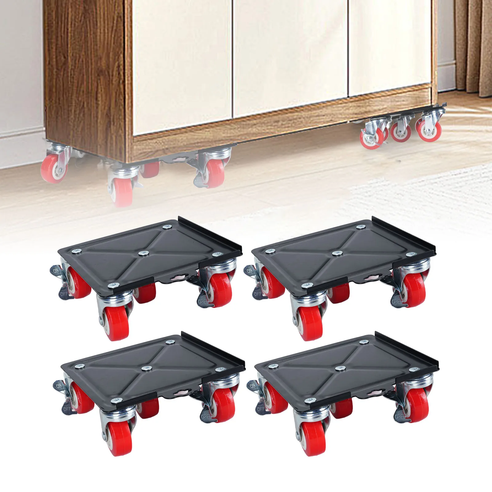 Furniture Mover Set 3000kg Load Heavy Duty Furniture Dolly Set with 5 Universal Wheels Brakes Heavy Duty Furniture Lifter