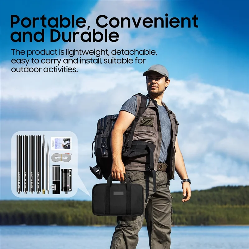 -A96Z JPC-12 هوائي لراديو لحم الخنزير 7Mhz-50Mhz جميع الموجات هوائي عمودي 40M-6M 8 نطاقات مع منظم الشريحة للخارجية