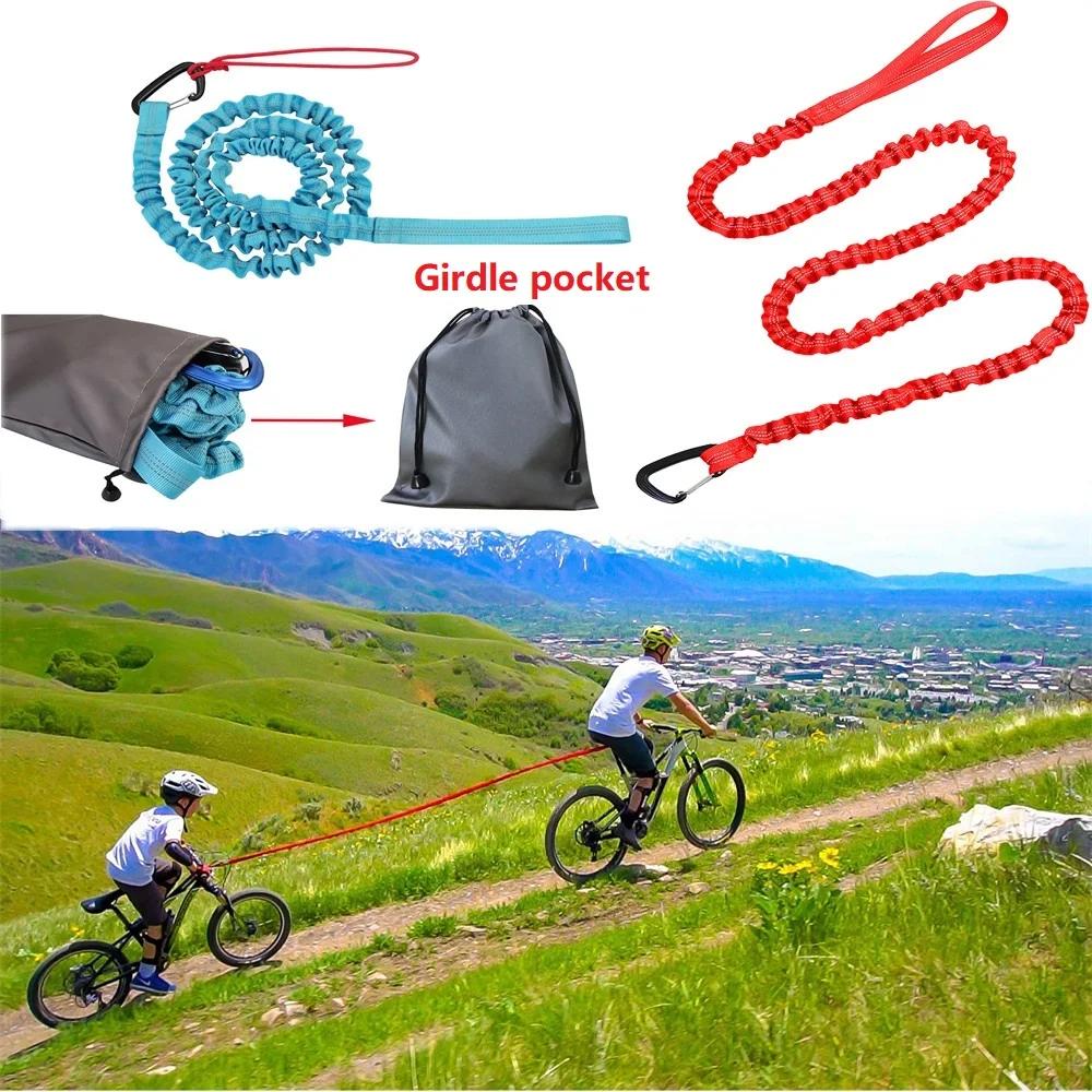 Tow Rope Bicycle Tow Bungee Child Cycling Stretch Pull Strap for Long Cycling Adventures Elastic Parent-Child Nylon Rope