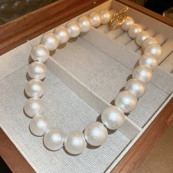 Luxury Baroque Pearl Necklace for Women Korean Fashion Neck Chain Female Vintage French Design Wedding Jewelry