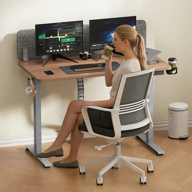

Modern office electric adjustable standing desk, single motor, wooden desktop, 5-year warranty