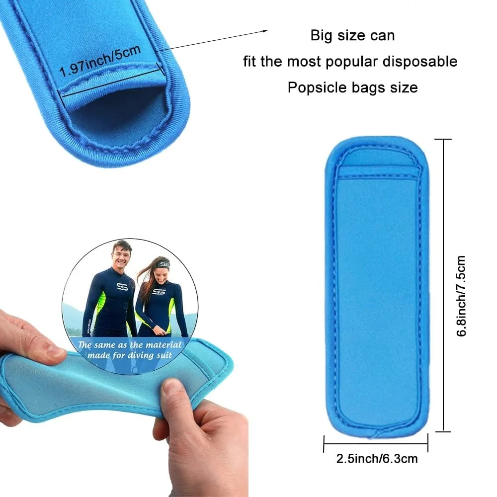 4Pcs Reusable Popsicle Bags Holders Freezer Ice Cream Pop Sleeves Anti freezing Protective Cover for Kids Party Drink