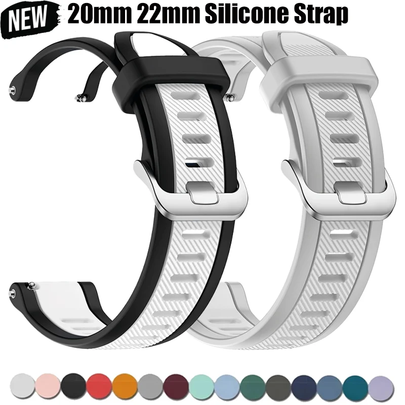 20mm 22mm Silikon-Sportarmband Wasserdicht für Garmin Forerunner 165 Armband für Garmin Vivoactive 3 5 Venu Armband Uhrenarmband