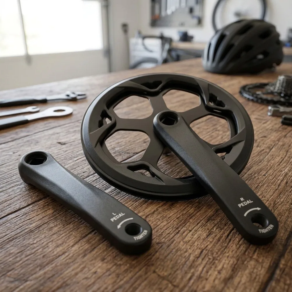 For Intense Pedaling 170mm 48T Bike Crankset Aluminum Bicycle Crankset Bicycle Crank 170mm Bike Cranks High-density Solid Design