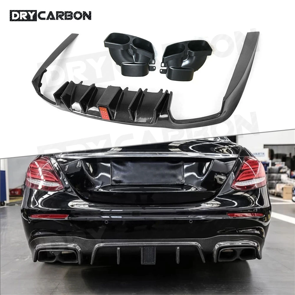 Car Rear Bumper Lip Diffuser Stainless Steel Exhaust Muffler Tips for Benz E Class W213 C238 E43 E63 for AMG 2017-2022