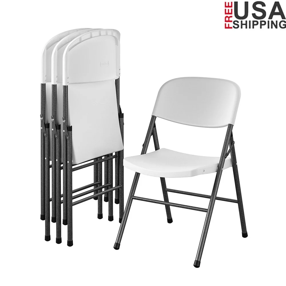 

Premium Folding Resin Chairs 4-Pack Indoor Outdoor Lightweight Durable Comfortable Armless Supportive Space-Saving Easy Storage
