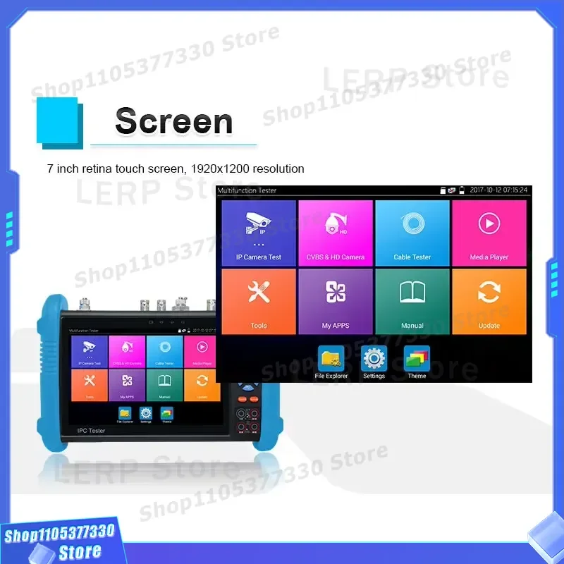 Newest 4K Security Camera IPC Tester Full Function 8MP Analog TVI CVI AHD CVBS Network Cable Test TDR Break Point Fiber