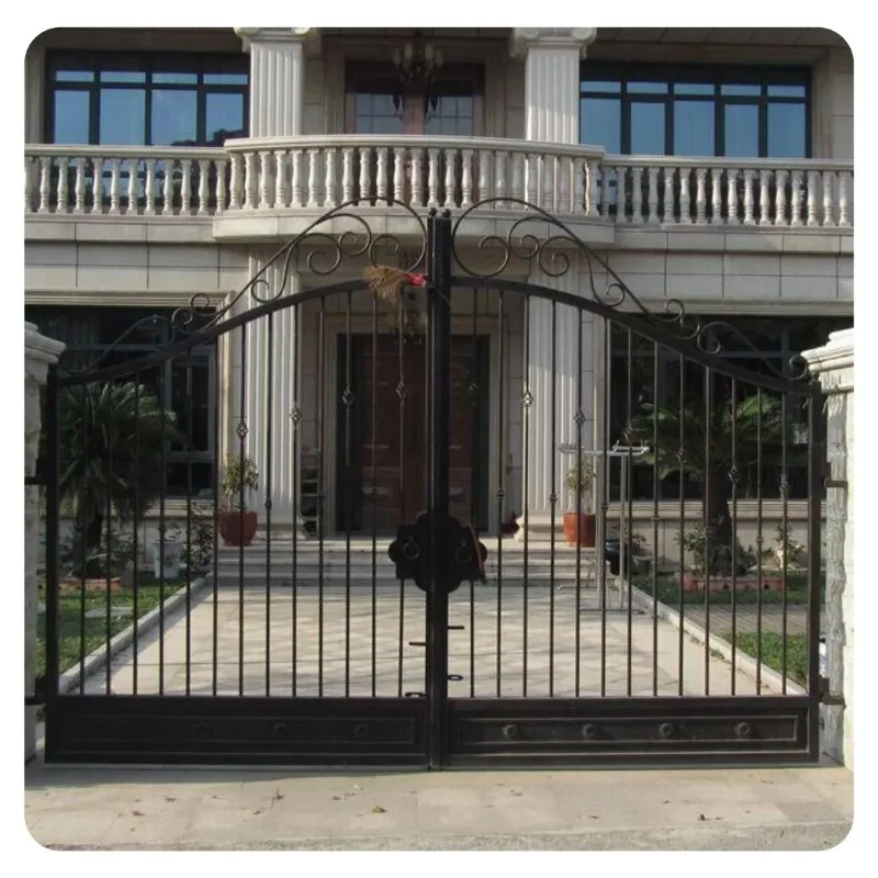 Decor Iron Gate，Easy Assemble Low Price，Security Gate，Sturdy Anti-Theft Ornate Scroll Design，Driveway Entry Gate，Outdoor Yard