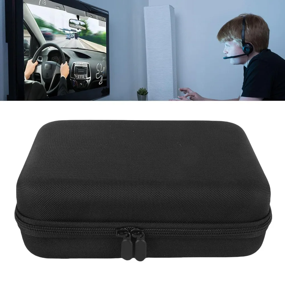 EVA Material Controller Storage Box Hard Shell Internal Mesh Pocket Travel Carrying Bag Black Color Holds 2 Controllers