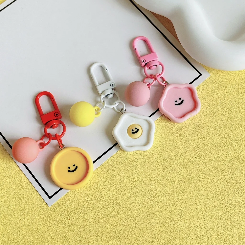 Face Keychain Candy-Colored Candy Color Pendant Decorative Keychain Pendant Soft Macaron Tone Cute Resin Pendant For Keys