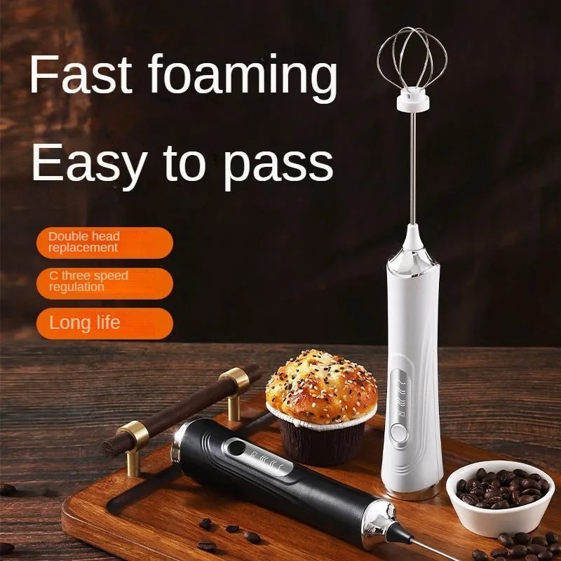 

1 электрический вспениватель молока, миксер для взбивания яиц, 3-скоростной перезаряжаемый ручной миксер для джема, крема, кухонный миксер для молока и кофе