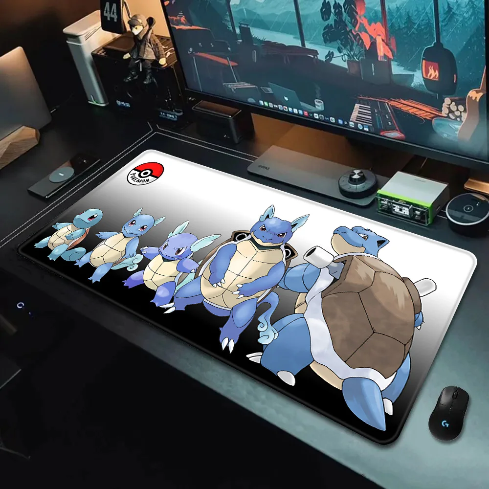 B-Blue Squirtles Mousepad HD Printing Computer Gamers Locking Edge Non-slip Mouse Pad XXL90x40cm Keyboard PC Desk Pad