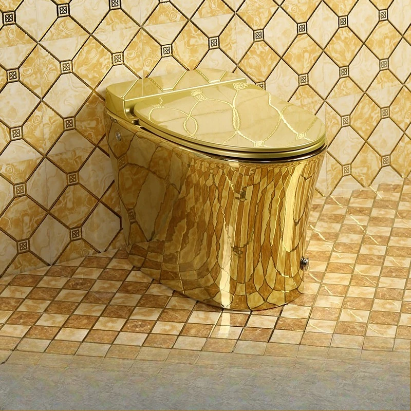 European-style golden pulse toilet, luxury water-saving tankless toilet, creative local tyrant gold toilet, color toilet