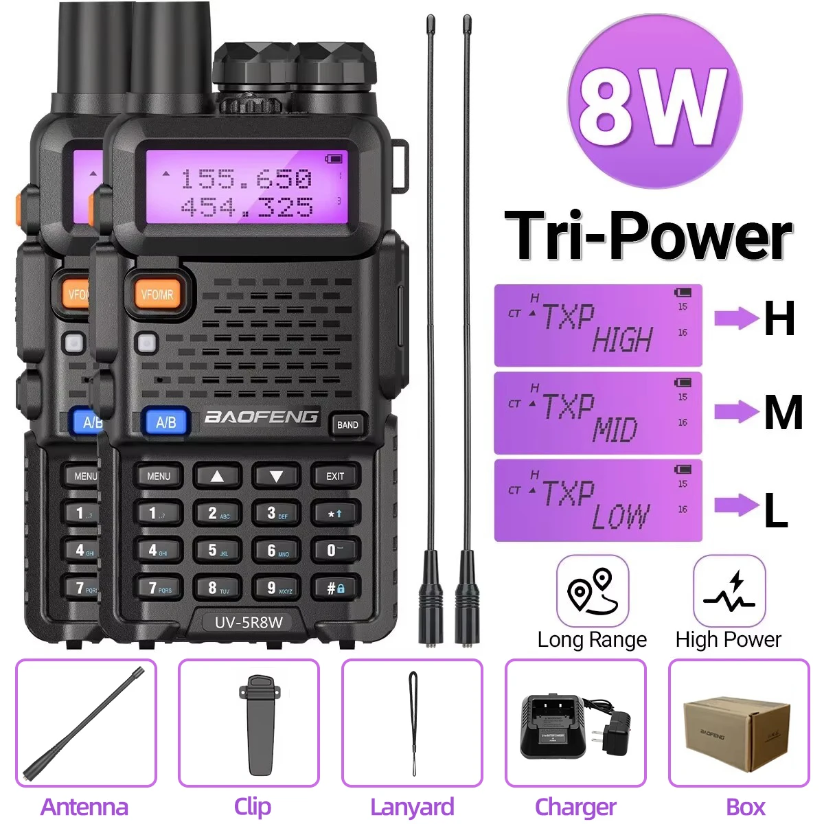 1/2PCS Baofeng UV 5R 5W 8W Walkie Talkie Tragbare Ham CB Radio Dual Band VHF UHF FM Transceiver Zwei Weg Radio UV82 S9 K5 Plus