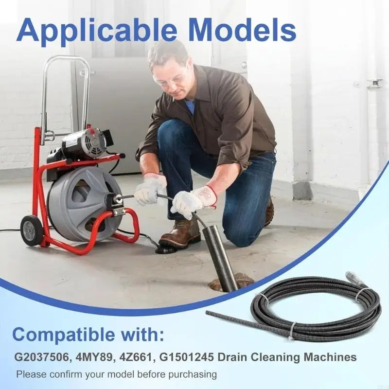25 Feet 5/16 Inch Powerful Drain Cleaning Cable Works For G2037506 4MY89 4Z661 G1501245 Pipe Unclogging Machines 