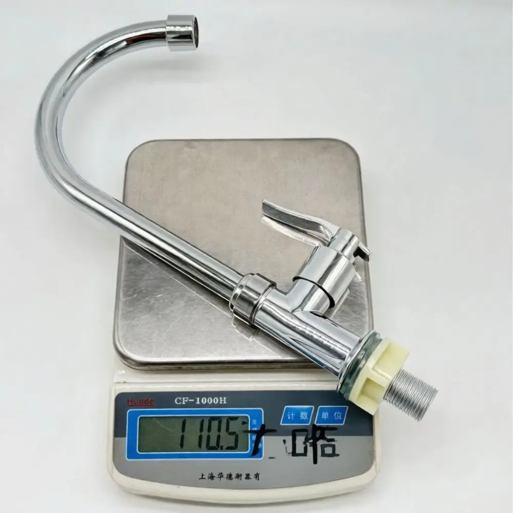 Universal Kitchen Faucet Cold Only Sink Tap Stainless Steel Spout Plastic Body Modern Simple Style Installation