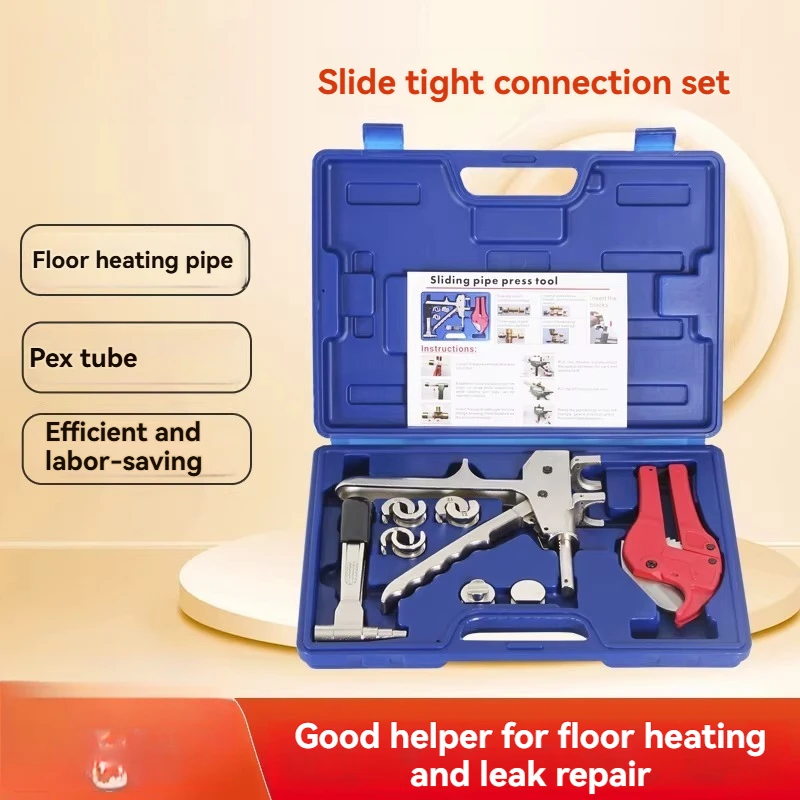 PEX Pipe Tool Kit FT-1225 for Cutting, Expansion & Crimping, Manual Tool for Underfloor Heating System Repair & Installation