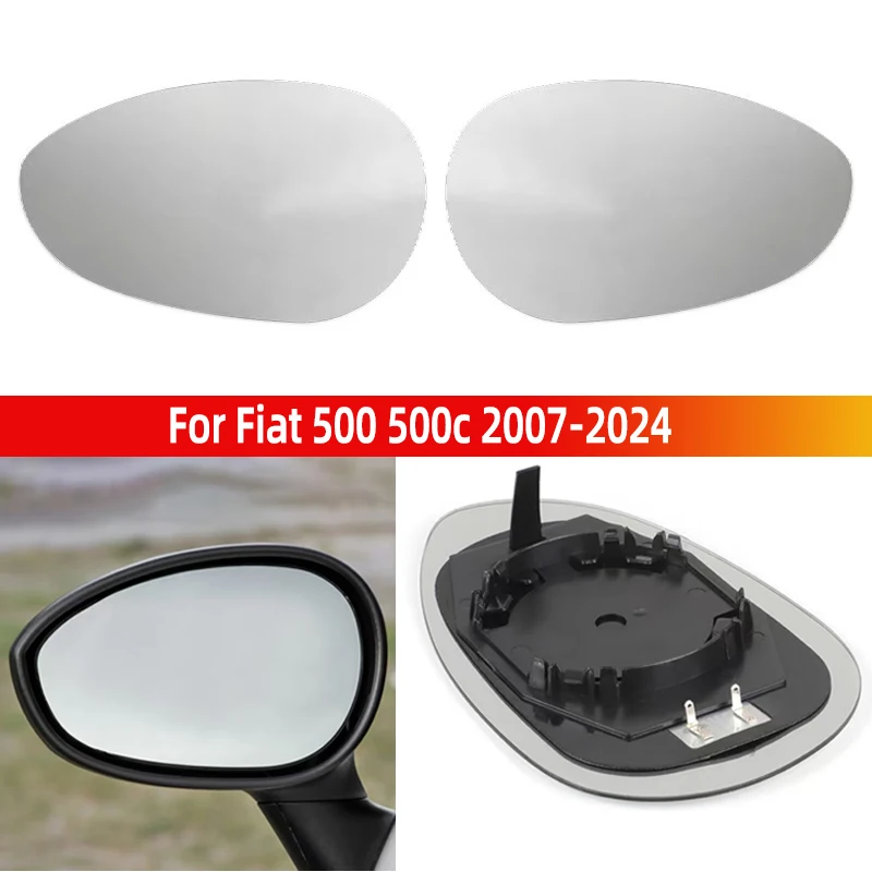 

Car Front Left Right Wide Angle Wing Mirror Glass Door Side Heated Wing Mirror Convex Glass For Fiat 500 500c 2007-2024 ﻿