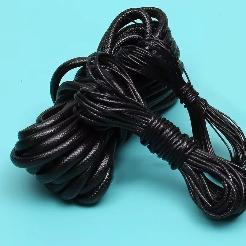 0.5/1.0/1.5/2/2.5/3.0/5mm Black Waxed Cord Rope PU Leather Thread String Strap Necklace Rope for Jewelry Making DIY Bracelet