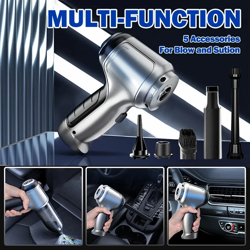95000Pa Car Vacuum Cleaner, Strong Suction Power, Long Runtime, Washable Filter for Home, Car, Office, Pet Hair