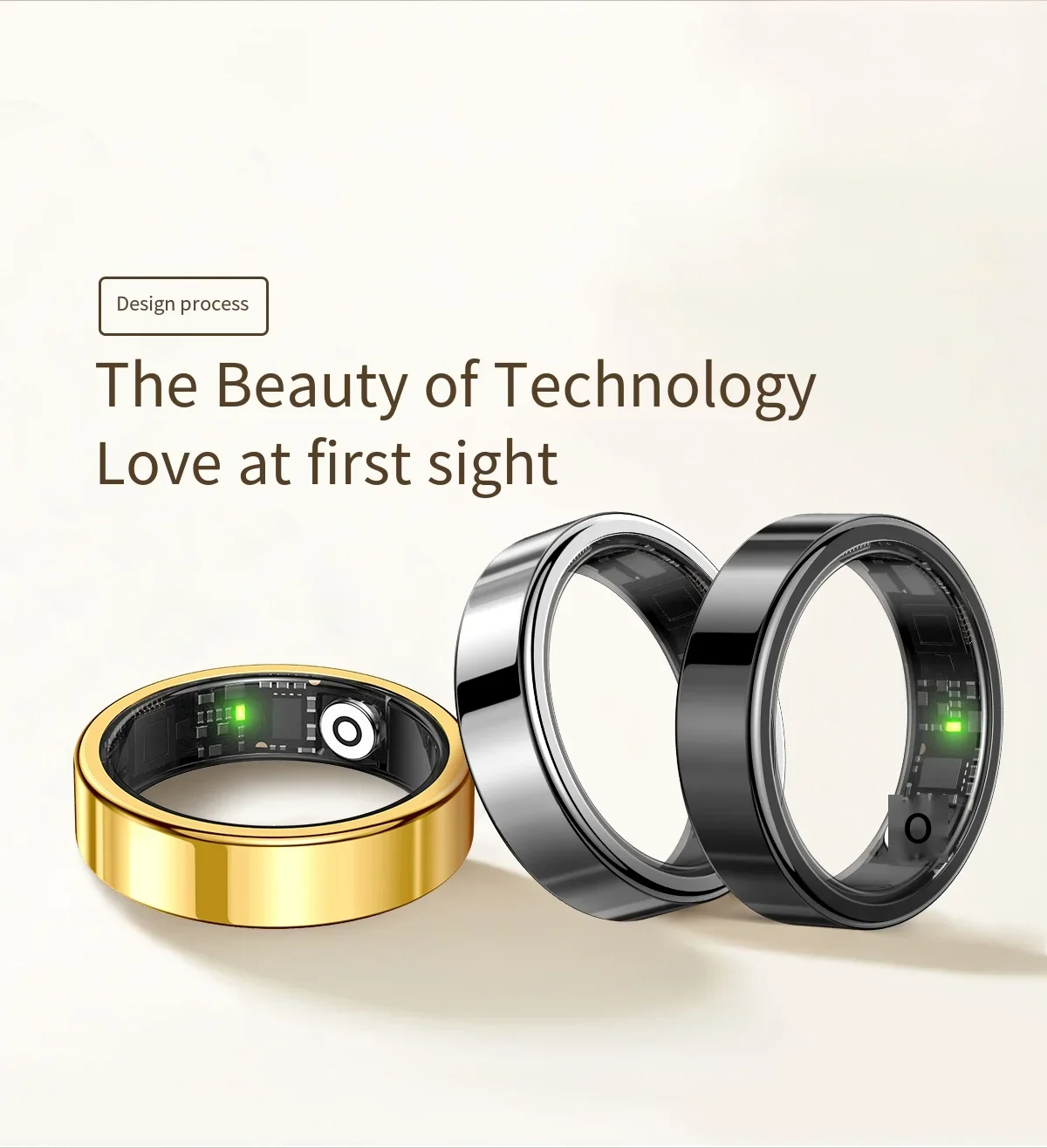 

smart ring heart rate blood oxygen sleep thin narrow side charging compartment page turn photo smart ring