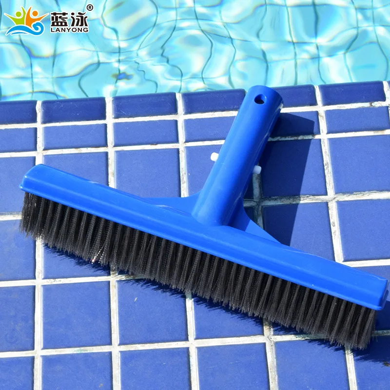 Swimming Pool Brush 10 Inch Aluminum Back Fish Pool Cleaning Brush Aluminum Side Glue Wire Brush