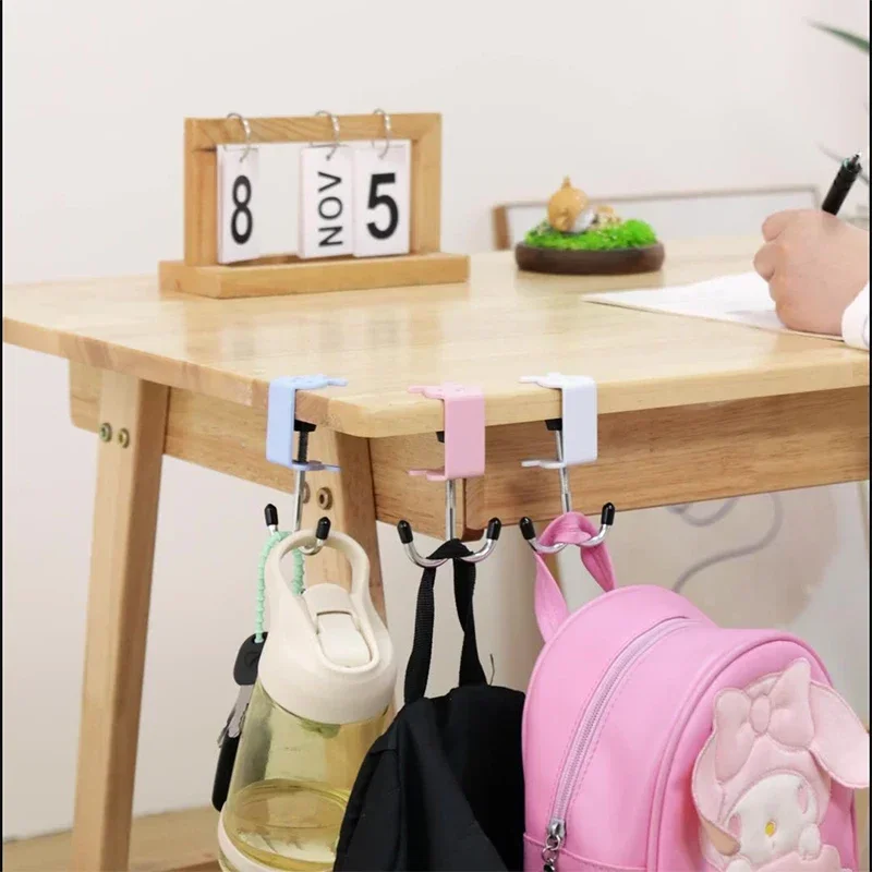 Cute Rabbit Desk Bag Hook Table Side Hanging Hook Adjustable Storage Hooks Headphone Backpack Desk Hanger Punch-free