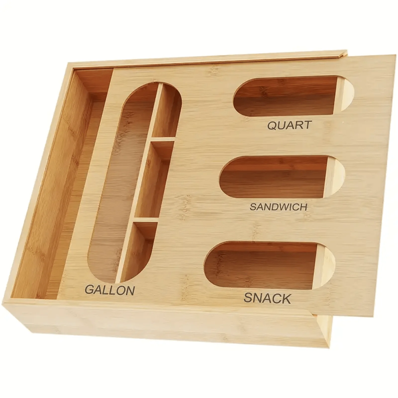 Drawer Organizer Bamboo - Organizador de Sacos Ziplock de Bambu