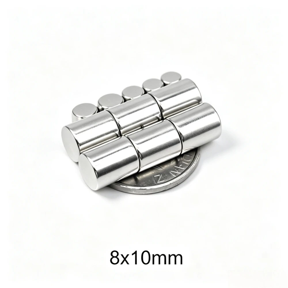 8X10 MM Super Strong Cylinder Rare Earth Magnet Round Neodymium Magnets 8MM X 10MM Small Magnet Disc 8*10 MM N35 8X10MM