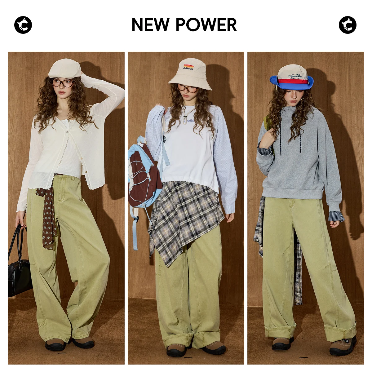 COOLHUT Brand Design Damskie jeansy z szerokimi nogawkami w stylu vintage z wysokim stanem, proste, luźne, retro, jesienne spodnie dżinsowe na co dzień