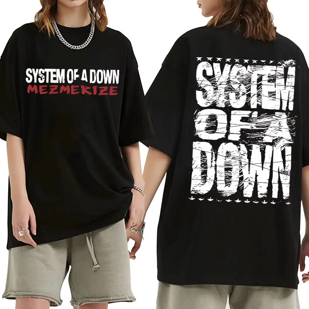 Rock Band System of A Down Mezmerize T Shirts Men and Women Vintage Alternative Metal Music T-shirt Men's Fashion Summer T Shirt