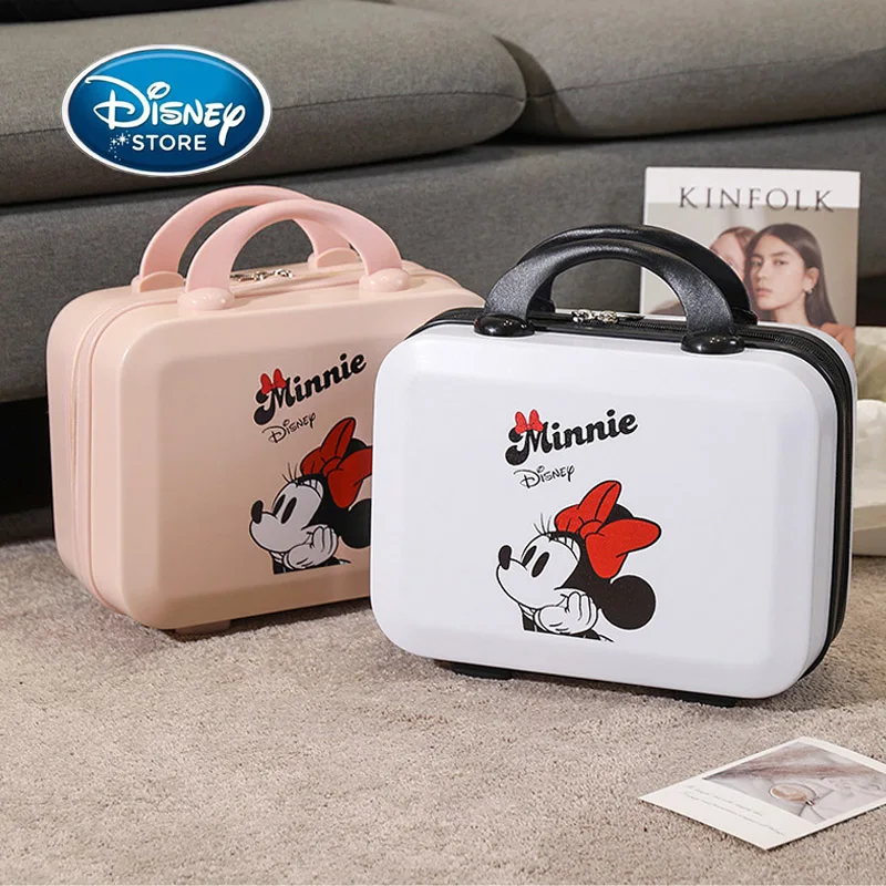 Disney Minnie Makeup custodia da viaggio custodia rigida per cosmetici borsa per trucco portatile bagaglio a mano Mini valigia da trasporto per