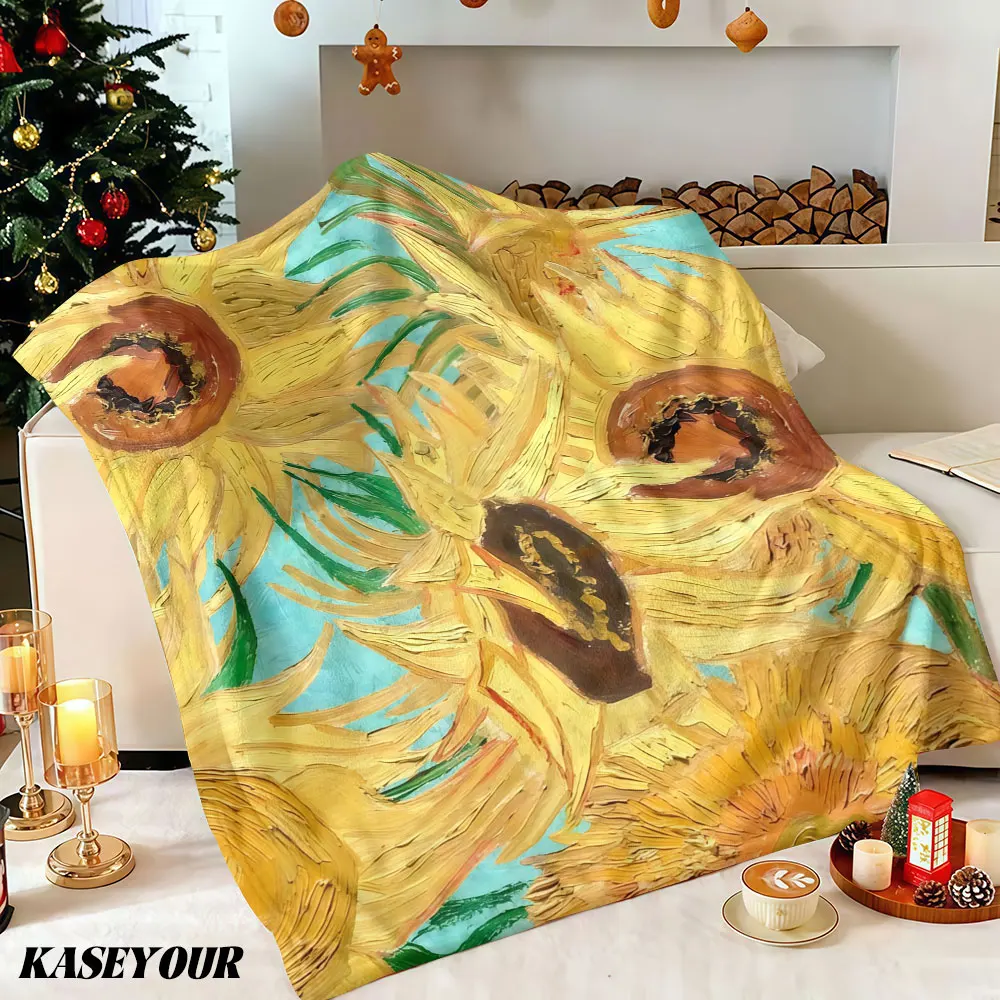 Sonnenblumen Winter Sommer Flanell-Decke Fleece-Überwurf Weiche Flauschige Plüsch-Kuscheldecke für Sofa Ideale Geschenke