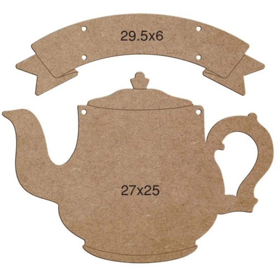 L116 Teapot Door Ornament, Can Be Painted Mdf Chalkboard