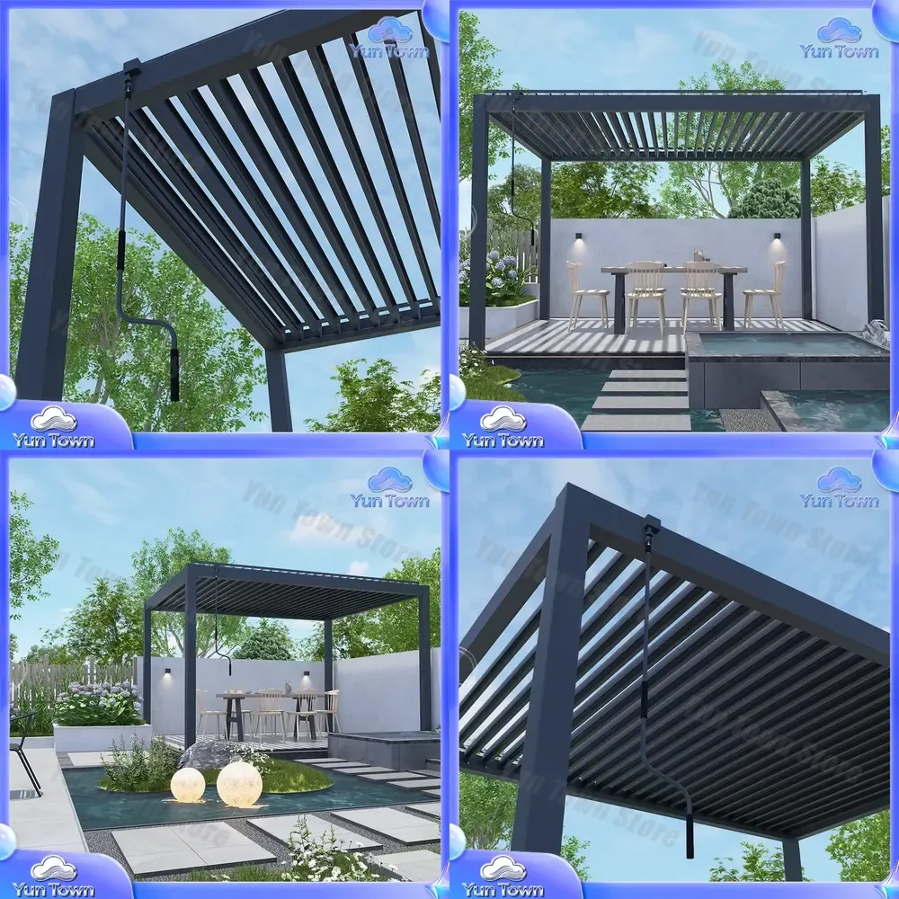 Aluminum Profiles Hardware Square Tube Parts Accessories Set for Pergola Construction for Outdoor Pergolas Composite Metal